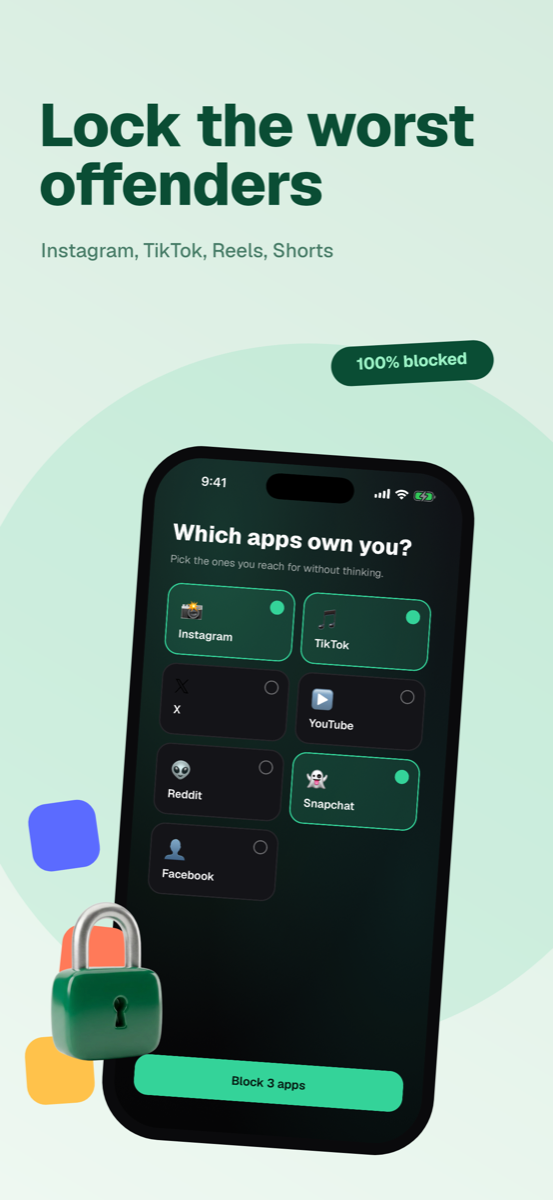 Picking which apps to block in DoomShield